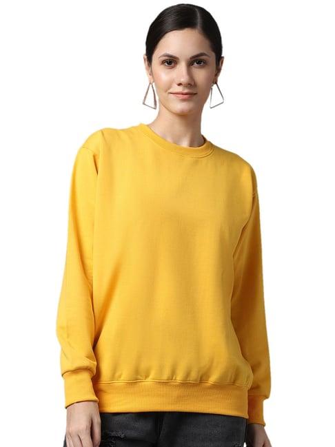 vimal jonney yellow fleece regular fit sweatshirt