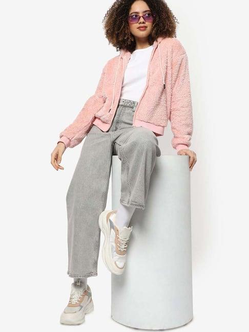 campus sutra pink regular fit sweatshirt