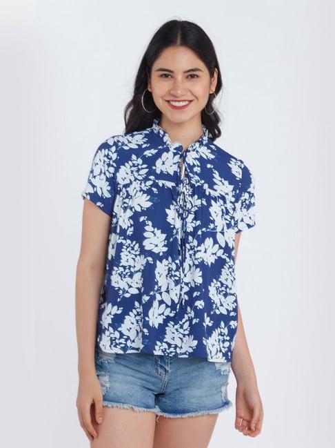 zink london blue printed top