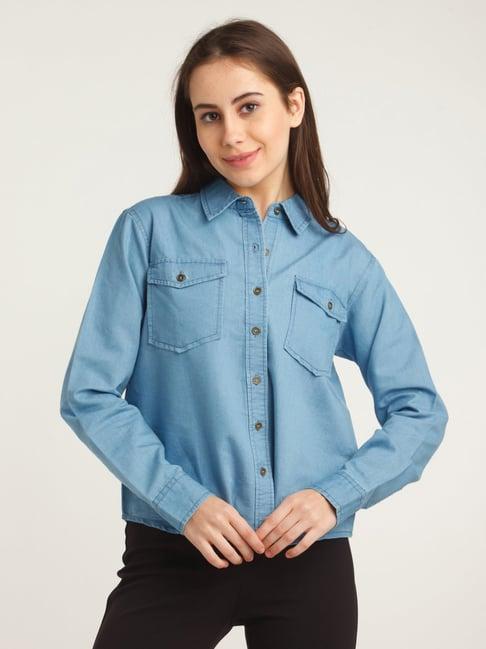 zink london blue denim shirt