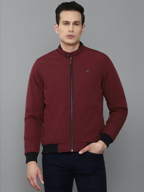 louis philippe jeans maroon cotton regular fit jacket