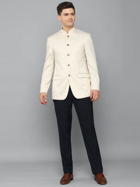 allen solly beige regular fit two piece suit