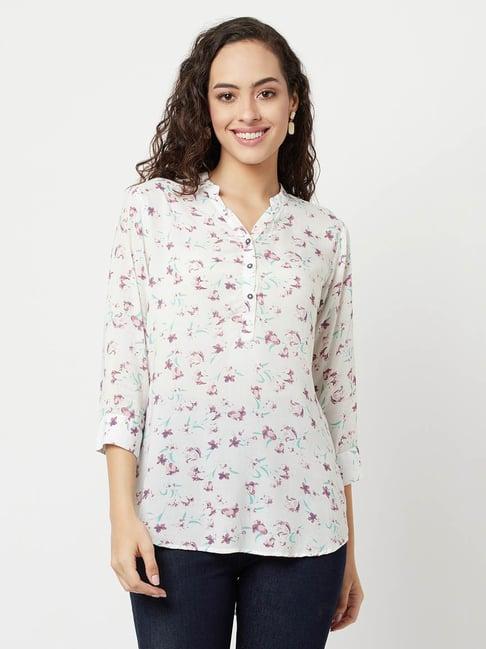 crimsoune club white printed top