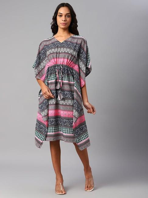 cottinfab multicolor printed kaftan