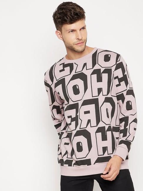 edrio light pink printed sweatshirt