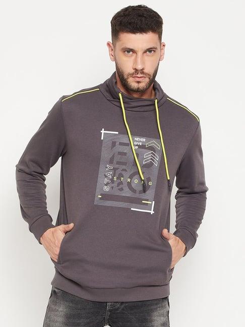 edrio grey printed sweatshirt