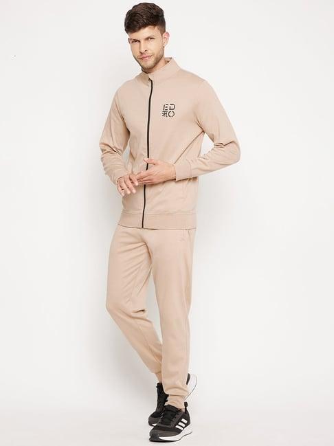 edrio beige regular fit tracksuit