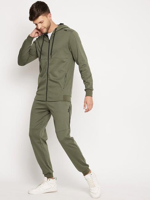 edrio olive regular fit tracksuit