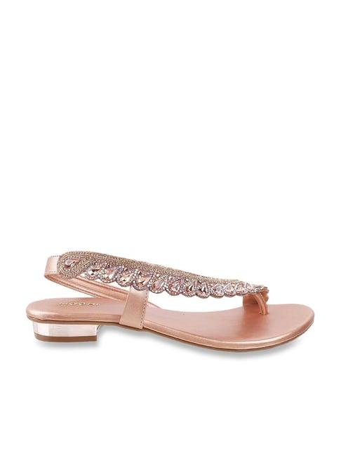 mochi women's rose gold sling back sandals