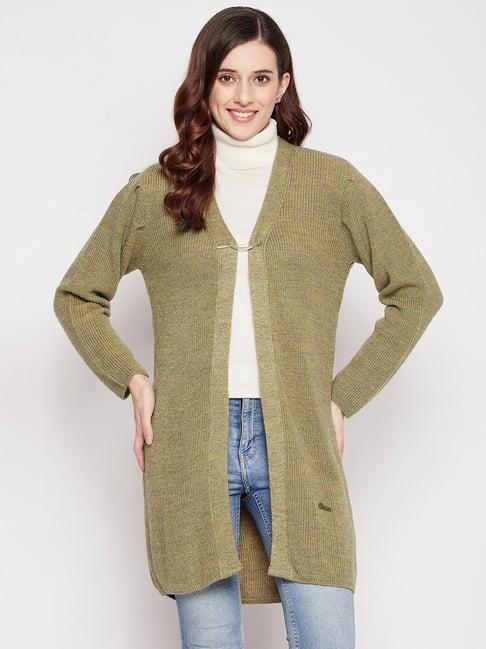 duke olive green v neck shrug