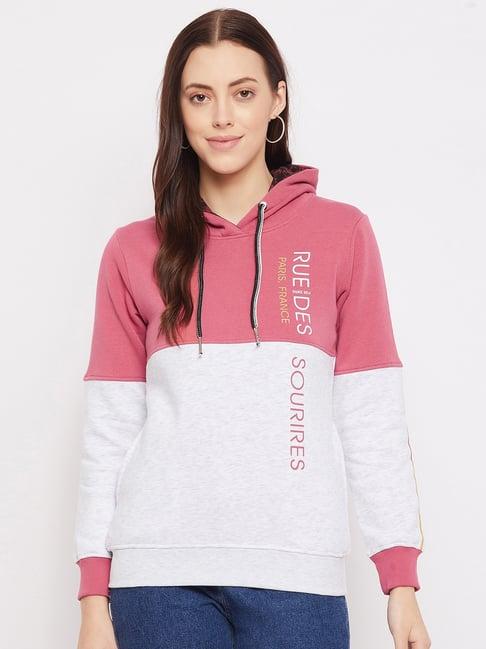 duke pink & white hooded sweatshirt