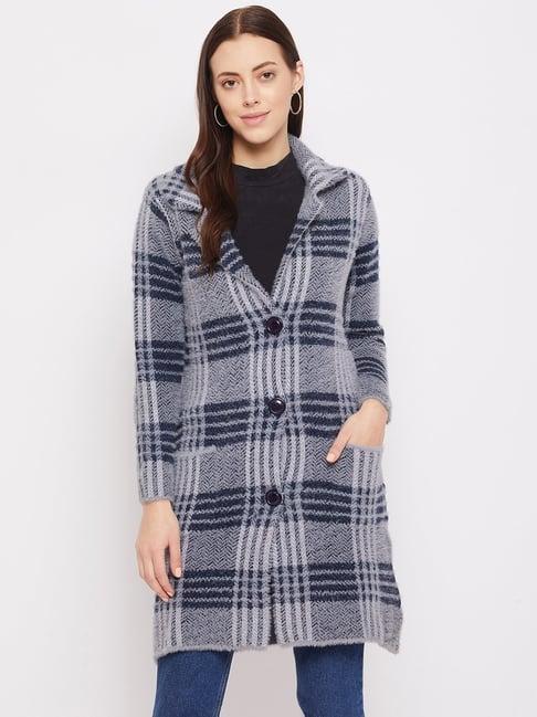 duke navy chequered sweater