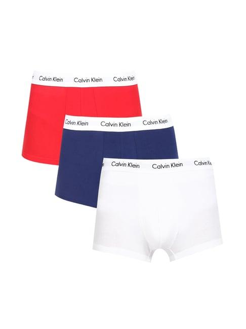 calvin klein underwear blue, white & red logo classic fit trunks