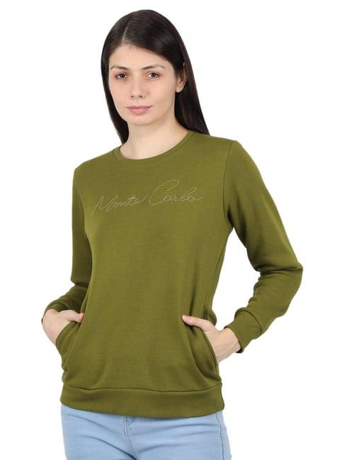 monte carlo green embroidered pullover