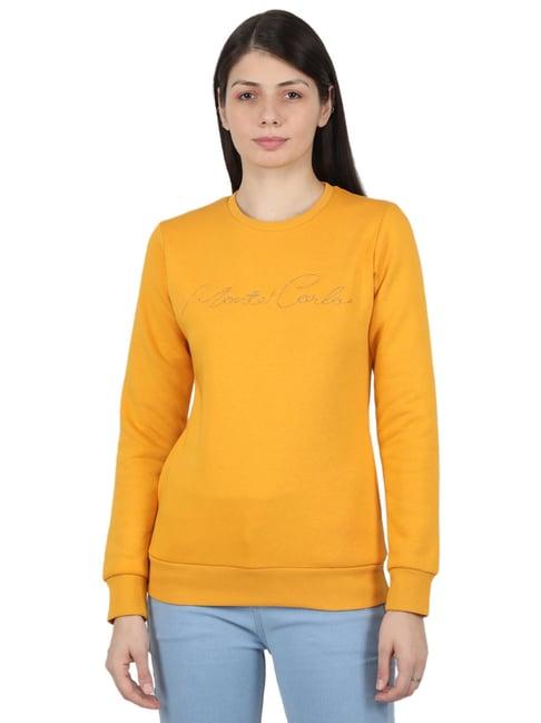 monte carlo yellow embroidered pullover