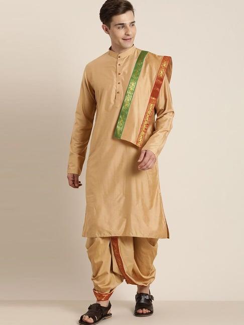 vastramay gold straight fit kurta set