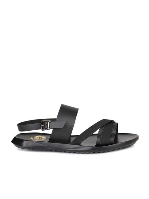 atesber by inc.5 men's black back strap sandals