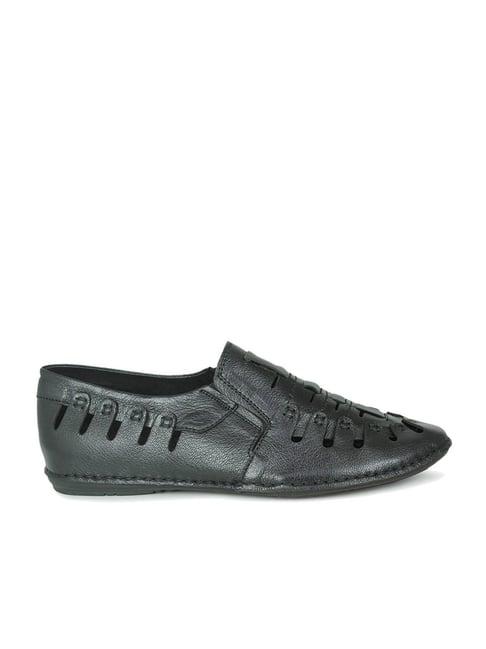 privo by inc.5 men's tri-band black loafers