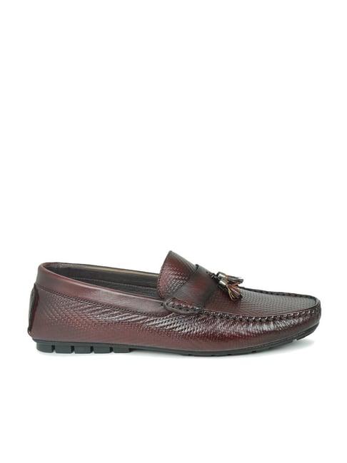 privo by inc.5 men's tassel trim brown mocassins