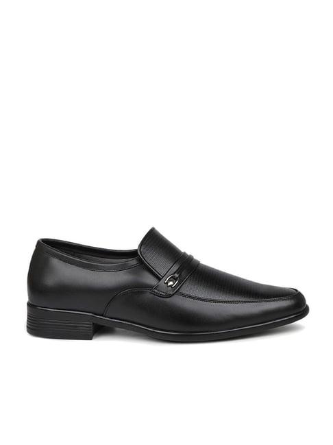 privo by inc.5 men's black formal loafers