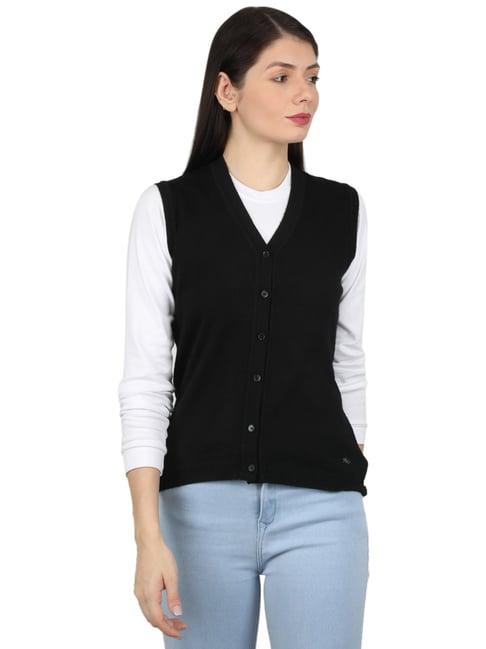 monte carlo black open front cardigan