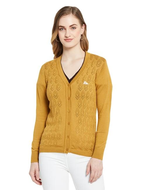 monte carlo gold self design open front cardigan