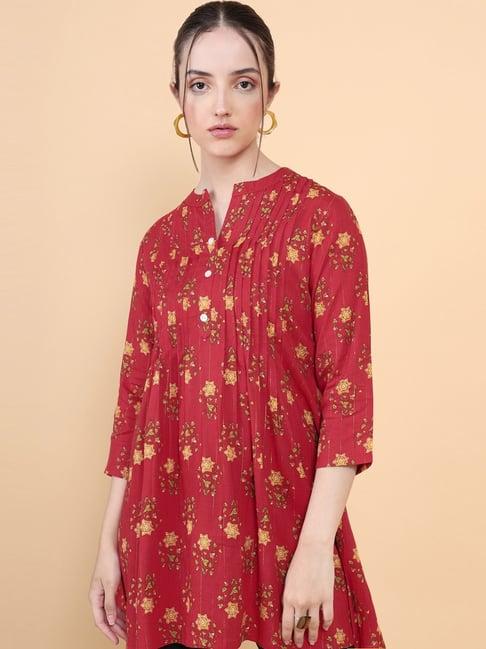 soch red printed tunic