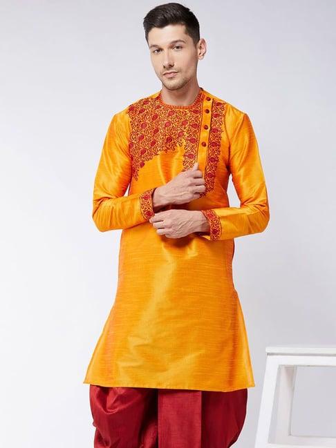 vastramay orange comfort fit kurtas