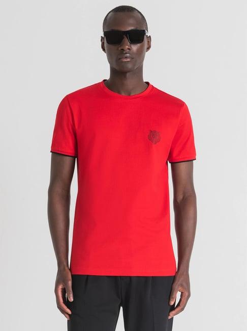 antony morato red slim fit t-shirt