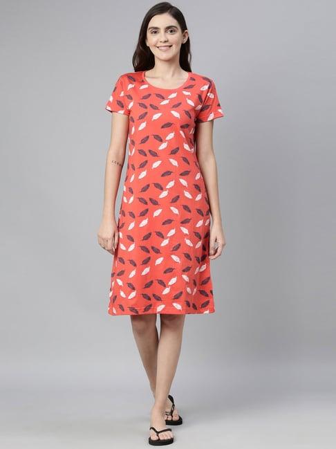 kryptic orange printed night dress