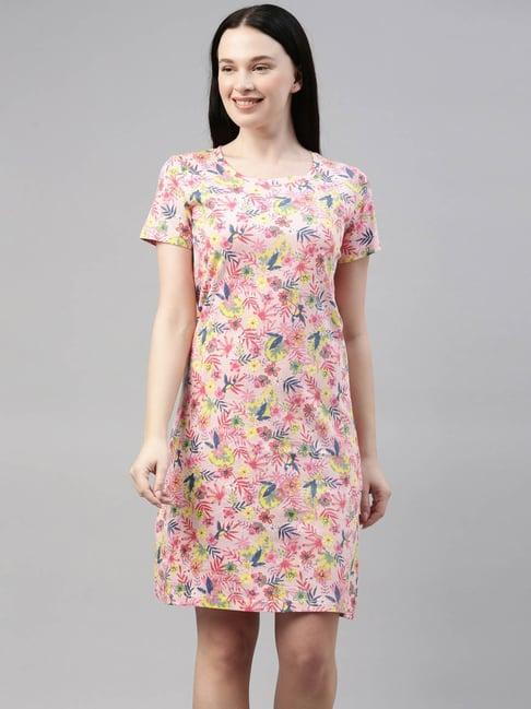 kryptic pink printed night dress