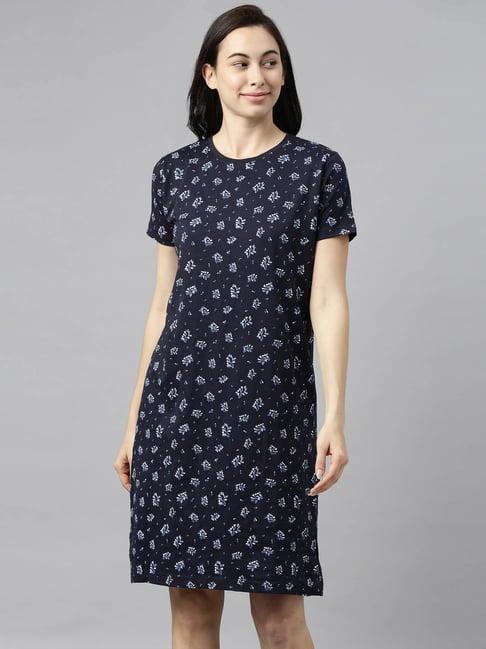 kryptic navy printed night dress