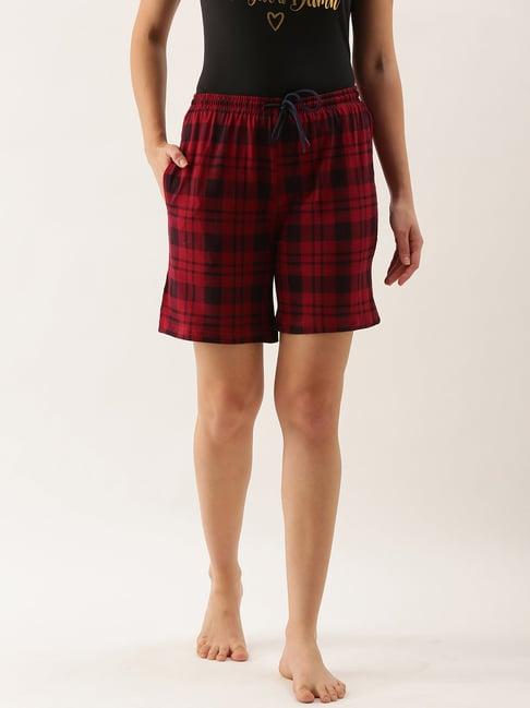 kryptic maroon check shorts