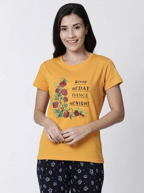 kryptic mustard printed t-shirt