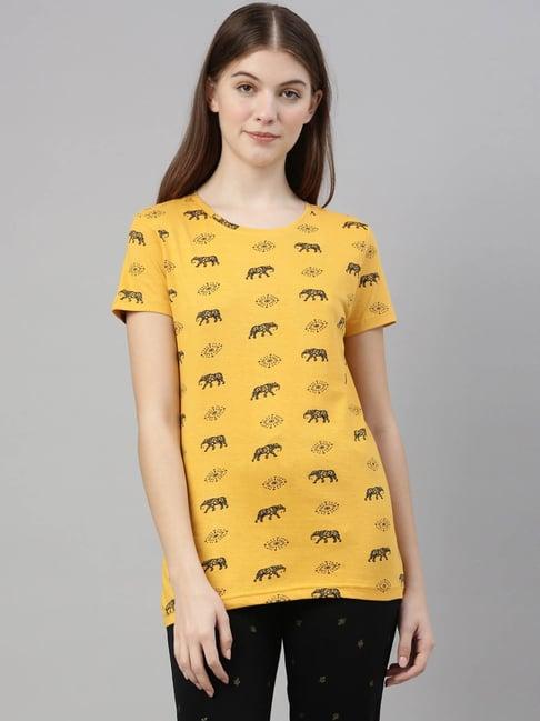 kryptic mustard printed t-shirt