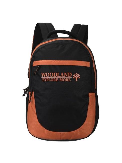 woodland 30.82 ltrs black & orange medium laptop backpack