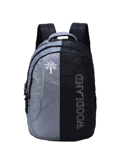 woodland 28.73 ltrs grey & black medium laptop backpack