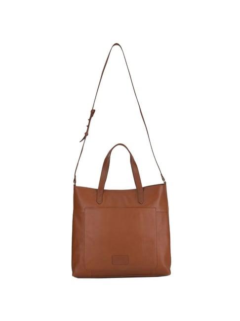 woodland tan solid medium tote handbag