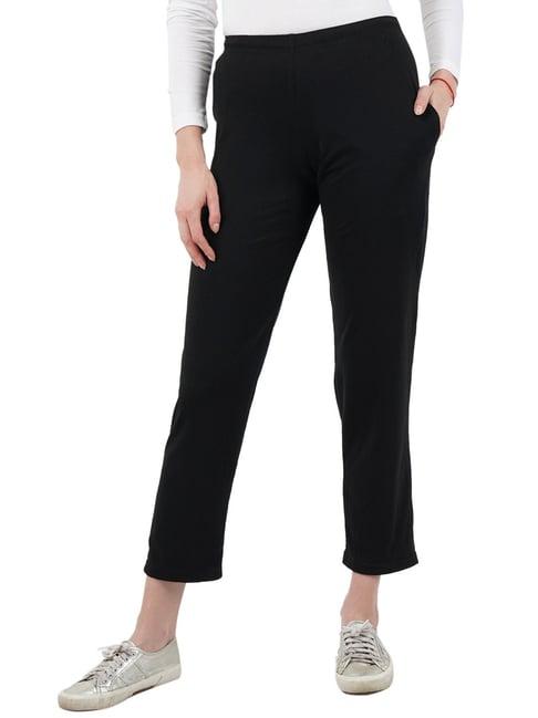 dyca black mid rise track pants