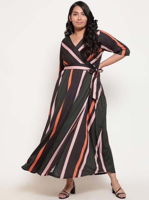 amydus multicolor printed wrap dress