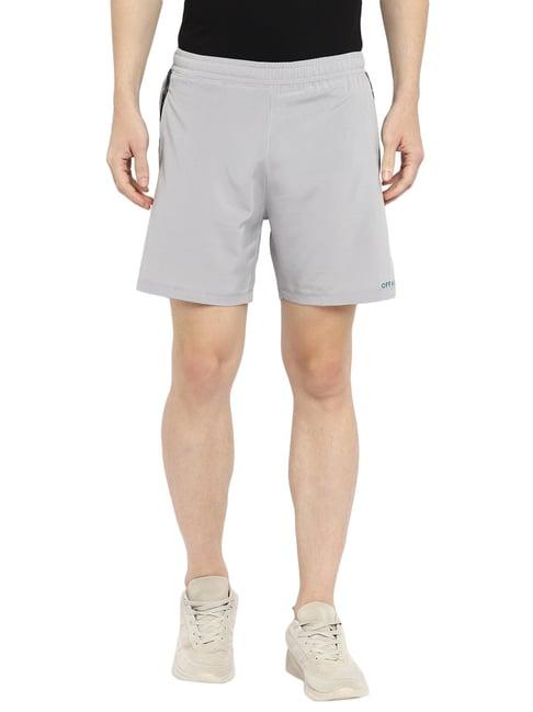 off limits light grey regular fit shorts