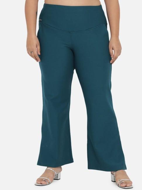 amydus emerald green regular fit pants