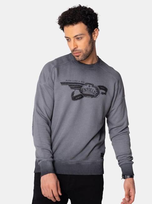 royal enfield charcoal round neck sweatshirt