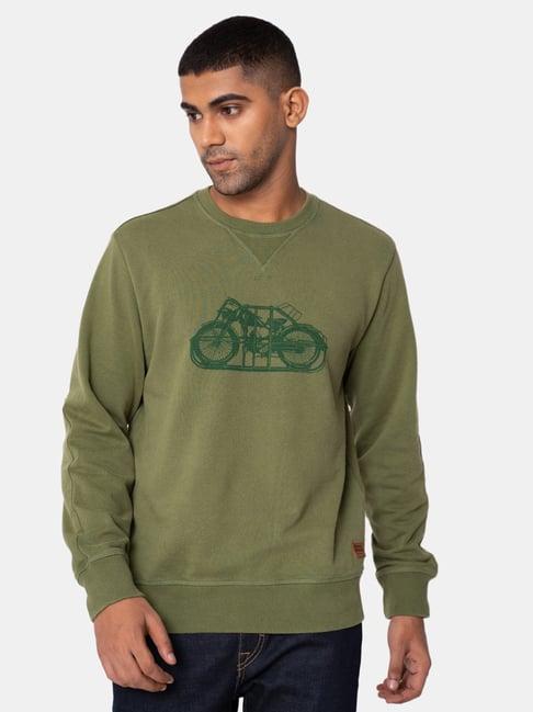 royal enfield green round neck sweatshirt