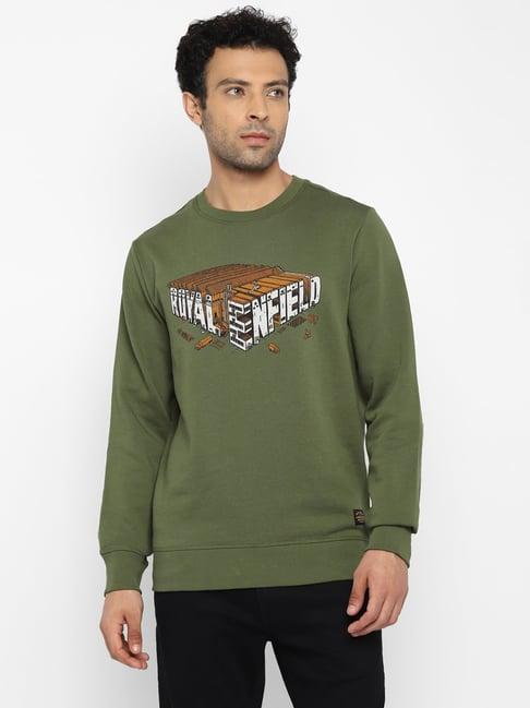 royal enfield olive round neck sweatshirt