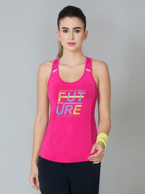 van heusen pink printed tank top