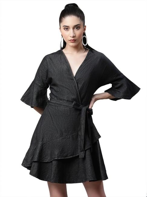 global republic charcoal wrap dress