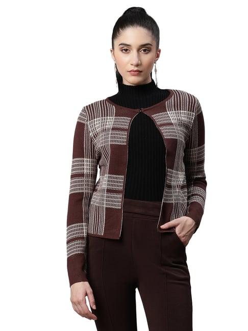 global republic wine check cardigan