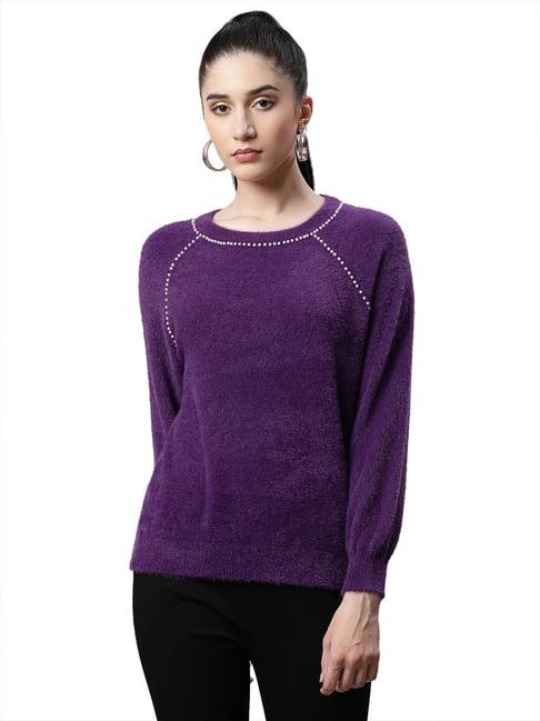 global republic violet embellished pullover