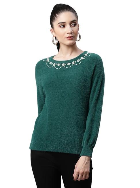 global republic green embellished pullover